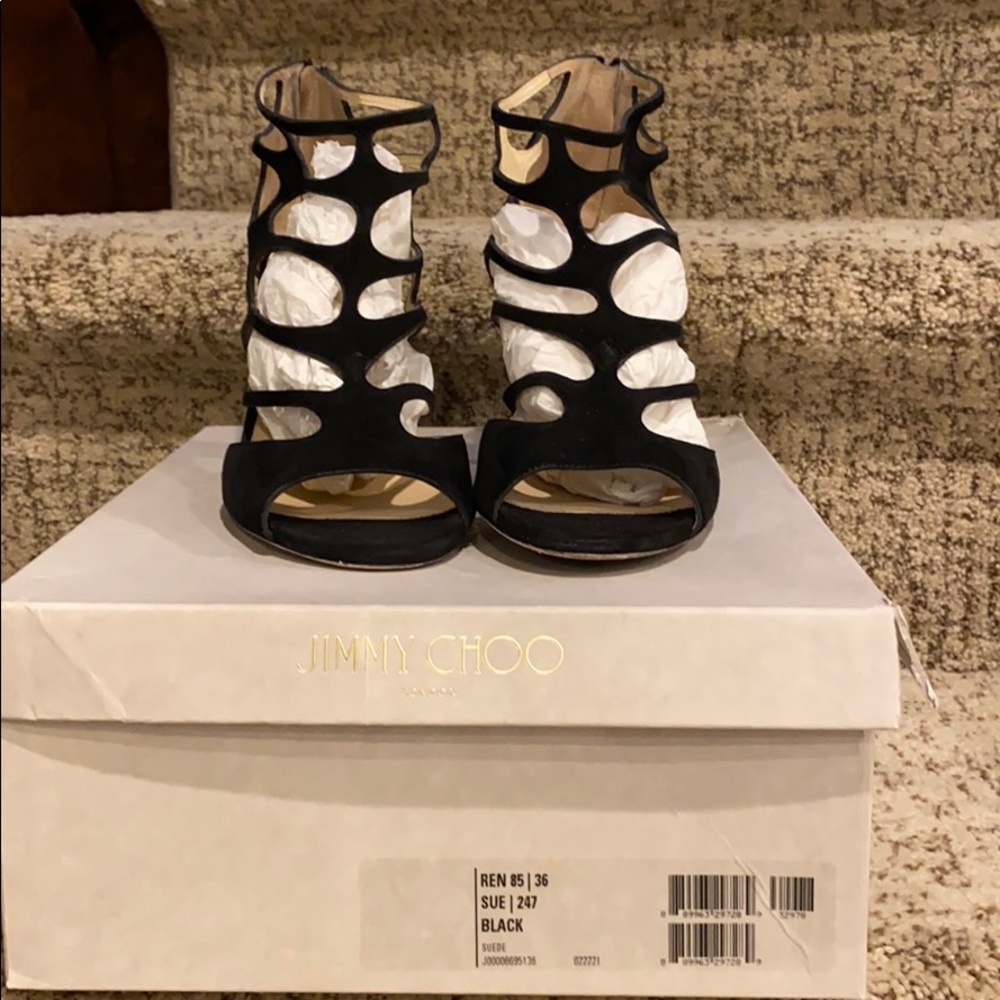 Jimmy Choo black suede sandal